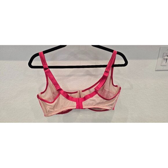 Adore Me Hot Pink Sheer Lace Underwire Bra 40G - Picture 2 of 4